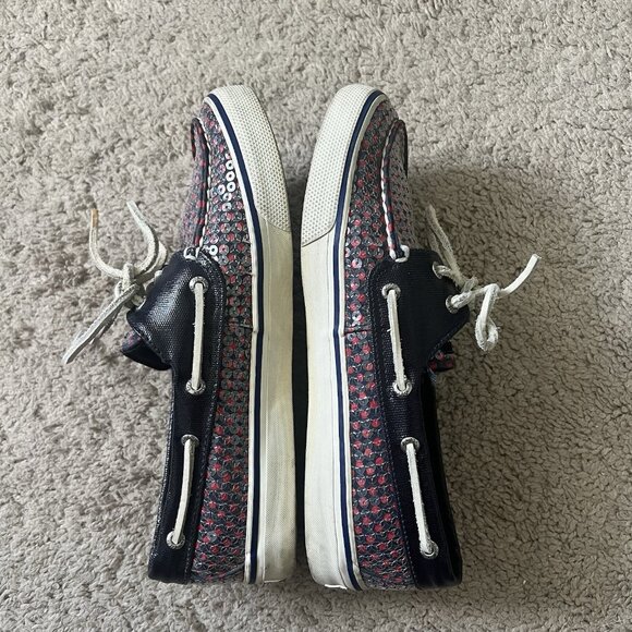 Sperry Top-Sider Size 7 Navy Red Sequin Dot Comfort Shoes - Picture 7 of 8